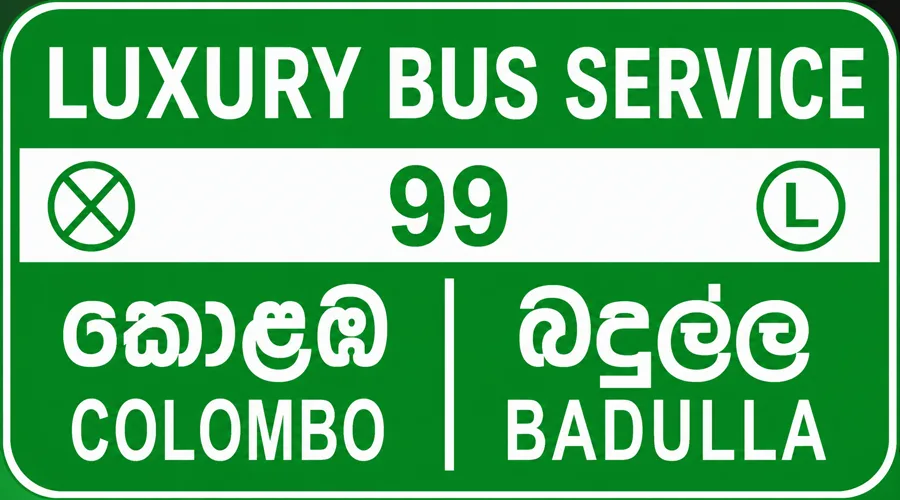 Luxury Bus Service · Route 99 · Colombo to Badulla